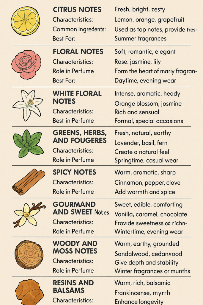 Perfume Notes and Their Classification